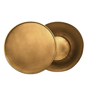 Modway Furniture Viora Burnished Brass Metal Side Table - Stylish Storage Solution for Living Room & Bedroom Decor EEI-7272-BBR