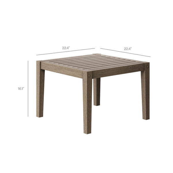 Modway Furniture Northlake Solid Teak Outdoor 3 Piece Lounge Set with Cross Back Armchairs and Side Table Weathered Gray Pebble EEI-7275-WGR-PEB