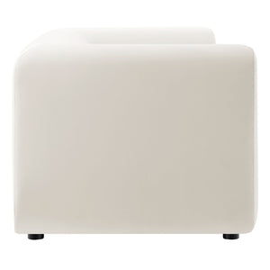 Modway Furniture Leif 89" Performance Velvet Sofa - Modern Tuxedo Design, Stain-Resistant, Deep Seating Comfort Alabaster EEI-7281-ALA