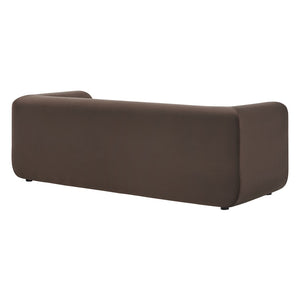 Modway Furniture Leif 89" Performance Velvet Sofa - Modern Tuxedo Design, Stain-Resistant, Deep Seating Comfort Chocolate Brown EEI-7281-CHB