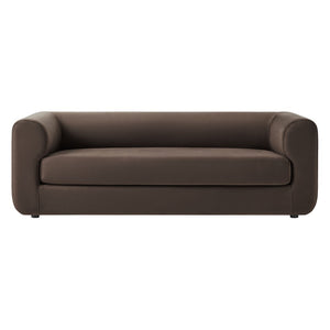 Modway Furniture Leif 89" Performance Velvet Sofa - Modern Tuxedo Design, Stain-Resistant, Deep Seating Comfort Chocolate Brown EEI-7281-CHB