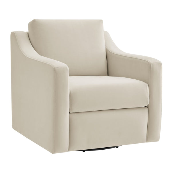 Modway Furniture Liora Performance Velvet Swivel Accent Chair - Durable Comfort for Living Rooms & Reading Nooks Alabaster EEI-7282-ALA