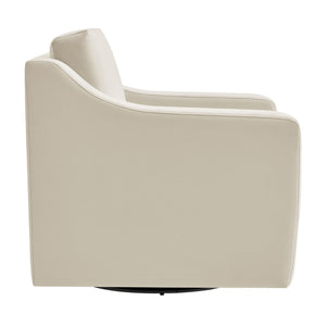 Modway Furniture Liora Performance Velvet Swivel Accent Chair - Durable Comfort for Living Rooms & Reading Nooks Alabaster EEI-7282-ALA