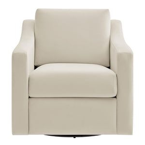 Modway Furniture Liora Performance Velvet Swivel Accent Chair - Durable Comfort for Living Rooms & Reading Nooks Alabaster EEI-7282-ALA