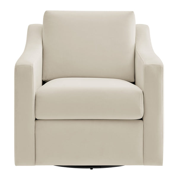 Modway Furniture Liora Performance Velvet Swivel Accent Chair - Durable Comfort for Living Rooms & Reading Nooks Alabaster EEI-7282-ALA