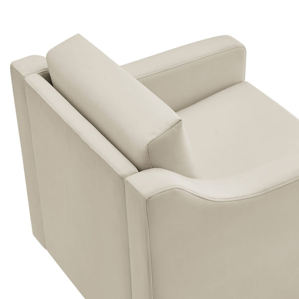 Modway Furniture Liora Performance Velvet Swivel Accent Chair - Durable Comfort for Living Rooms & Reading Nooks Alabaster EEI-7282-ALA