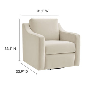 Modway Furniture Liora Performance Velvet Swivel Accent Chair - Durable Comfort for Living Rooms & Reading Nooks Alabaster EEI-7282-ALA