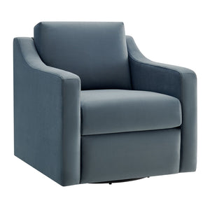 Modway Furniture Liora Performance Velvet Swivel Accent Chair - Durable Comfort for Living Rooms & Reading Nooks Cadet Blue EEI-7282-CAB