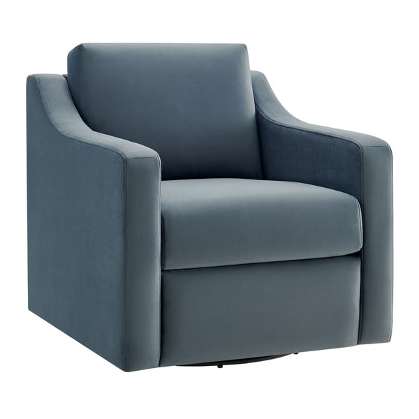 Modway Furniture Liora Performance Velvet Swivel Accent Chair - Durable Comfort for Living Rooms & Reading Nooks Cadet Blue EEI-7282-CAB