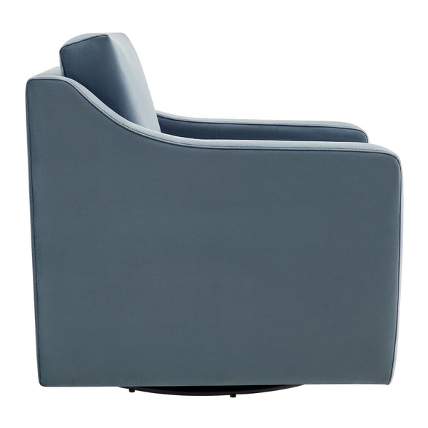 Modway Furniture Liora Performance Velvet Swivel Accent Chair - Durable Comfort for Living Rooms & Reading Nooks Cadet Blue EEI-7282-CAB