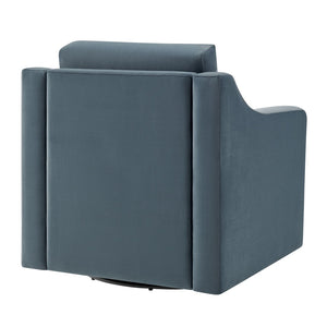 Modway Furniture Liora Performance Velvet Swivel Accent Chair - Durable Comfort for Living Rooms & Reading Nooks Cadet Blue EEI-7282-CAB