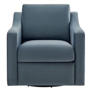 Modway Furniture Liora Performance Velvet Swivel Accent Chair - Durable Comfort for Living Rooms & Reading Nooks Cadet Blue EEI-7282-CAB