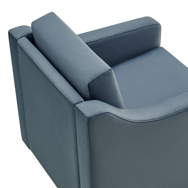 Modway Furniture Liora Performance Velvet Swivel Accent Chair - Durable Comfort for Living Rooms & Reading Nooks Cadet Blue EEI-7282-CAB