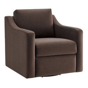 Modway Furniture Liora Performance Velvet Swivel Accent Chair - Durable Comfort for Living Rooms & Reading Nooks Chocolate EEI-7282-CHB
