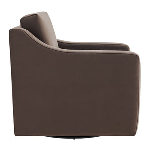 Modway Furniture Liora Performance Velvet Swivel Accent Chair - Durable Comfort for Living Rooms & Reading Nooks Chocolate EEI-7282-CHB
