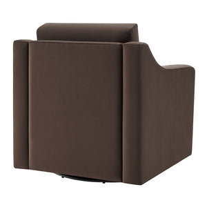 Modway Furniture Liora Performance Velvet Swivel Accent Chair - Durable Comfort for Living Rooms & Reading Nooks Chocolate EEI-7282-CHB