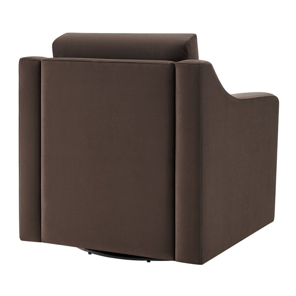 Modway Furniture Liora Performance Velvet Swivel Accent Chair - Durable Comfort for Living Rooms & Reading Nooks Chocolate EEI-7282-CHB