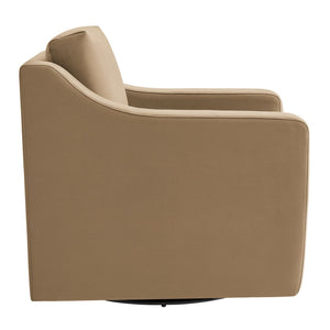 Modway Furniture Liora Performance Velvet Swivel Accent Chair - Durable Comfort for Living Rooms & Reading Nooks Taupe EEI-7282-TAU