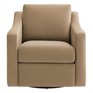 Modway Furniture Liora Performance Velvet Swivel Accent Chair - Durable Comfort for Living Rooms & Reading Nooks Taupe EEI-7282-TAU