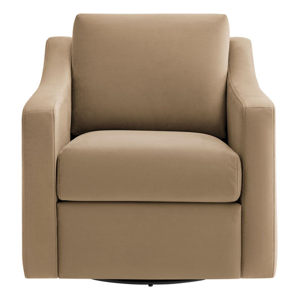 Modway Furniture Liora Performance Velvet Swivel Accent Chair - Durable Comfort for Living Rooms & Reading Nooks Taupe EEI-7282-TAU