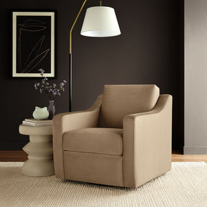 Modway Furniture Liora Performance Velvet Swivel Accent Chair - Durable Comfort for Living Rooms & Reading Nooks Taupe EEI-7282-TAU