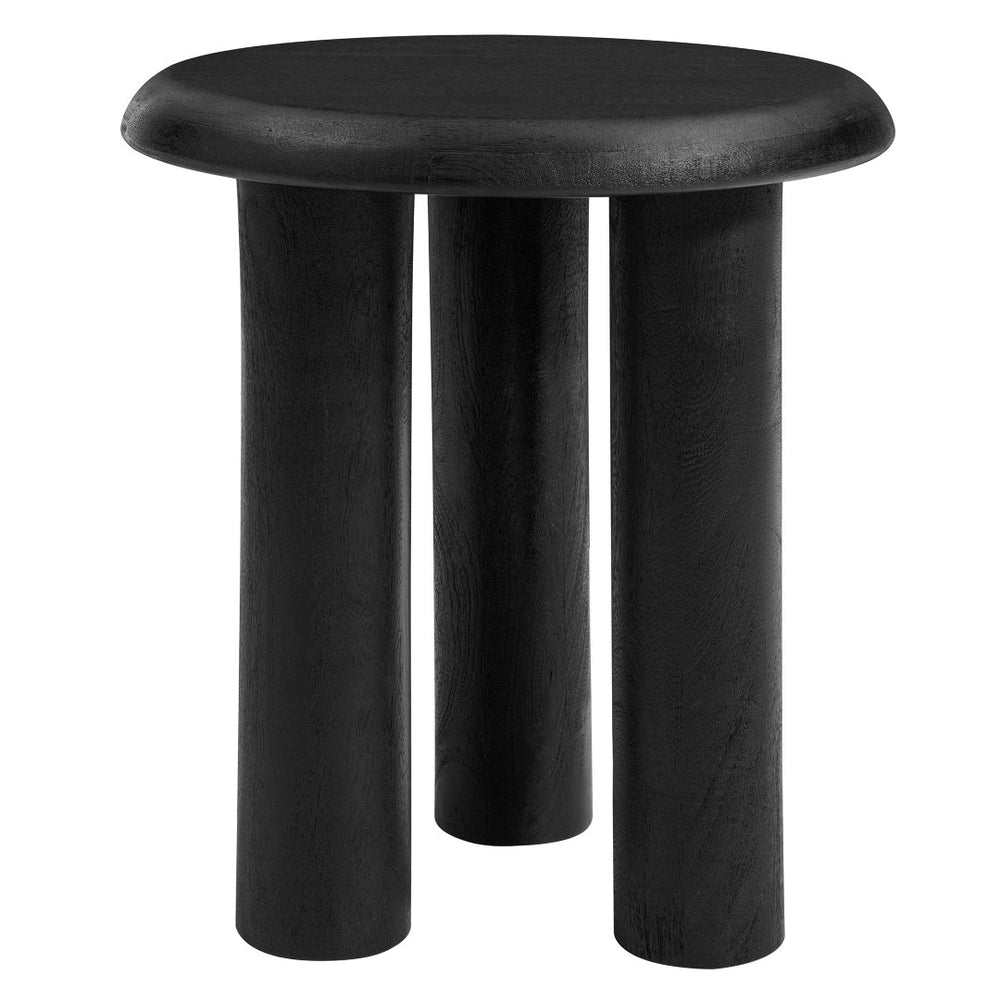 Modway Furniture Mavina Mango Wood Side Table – Modern Accent Piece with Natural Warmth for Your Living Space Black EEI-7284-BLK
