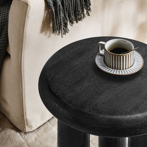 Modway Furniture Mavina Mango Wood Side Table – Modern Accent Piece with Natural Warmth for Your Living Space Black EEI-7284-BLK