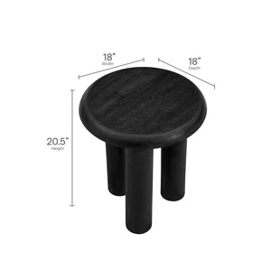 Modway Furniture Mavina Mango Wood Side Table – Modern Accent Piece with Natural Warmth for Your Living Space Black EEI-7284-BLK