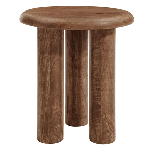Modway Furniture Mavina Mango Wood Side Table – Modern Accent Piece with Natural Warmth for Your Living Space Walnut EEI-7284-WAL