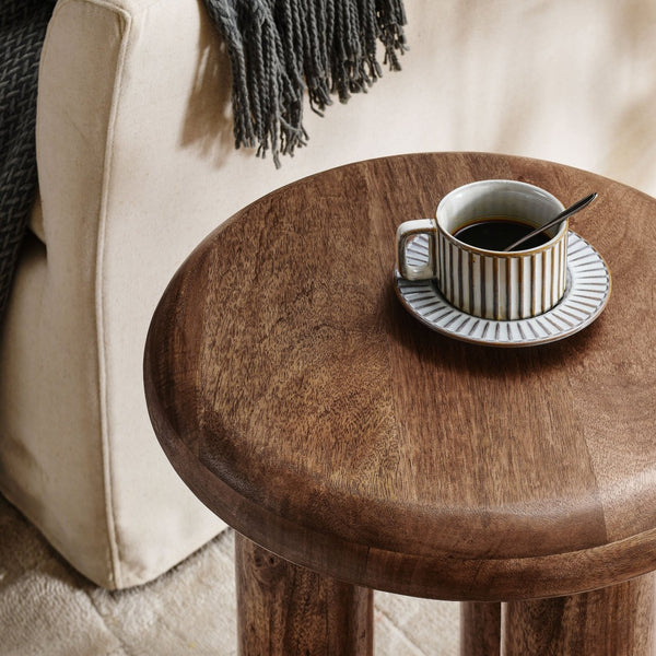 Modway Furniture Mavina Mango Wood Side Table – Modern Accent Piece with Natural Warmth for Your Living Space Walnut EEI-7284-WAL