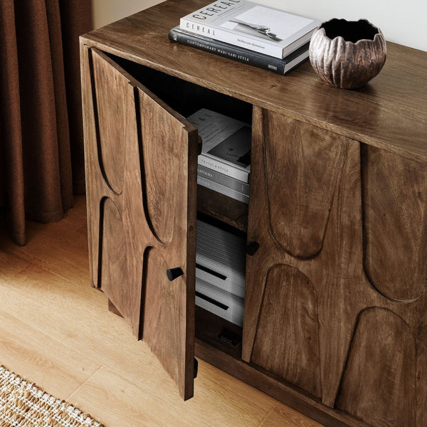 Modway Furniture Veda 72" Mango Wood Sideboard Cabinet - Modern Design, Ample Storage, Perfect for Dining & Living Spaces EEI-7285-WAL