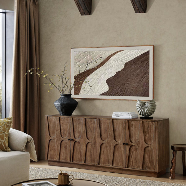 Modway Furniture Veda 72" Mango Wood Sideboard Cabinet - Modern Design, Ample Storage, Perfect for Dining & Living Spaces EEI-7285-WAL