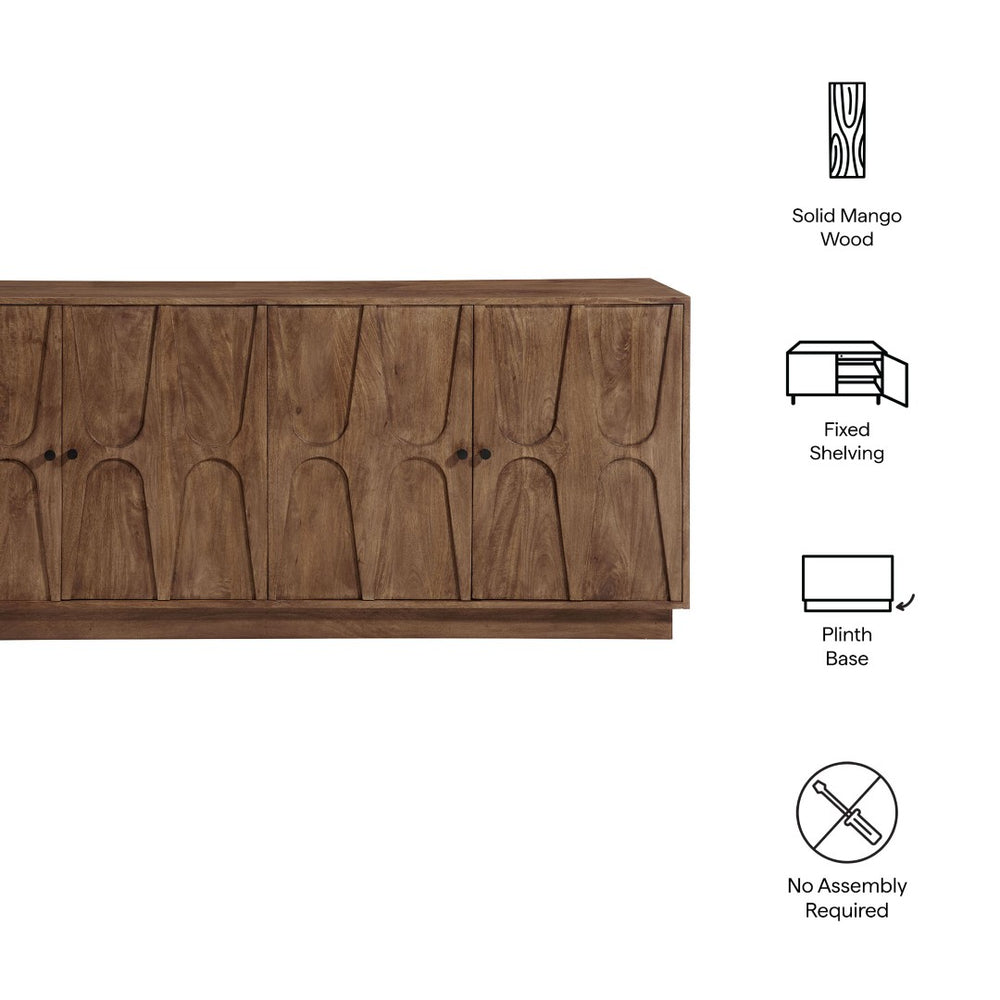 Modway Furniture Veda 72" Mango Wood Sideboard Cabinet - Modern Design, Ample Storage, Perfect for Dining & Living Spaces EEI-7285-WAL
