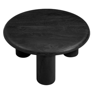 Modway Furniture Mavina Round Mango Wood Coffee Table – Sculptural Centerpiece for Modern and Boho Interiors Black EEI-7286-BLK