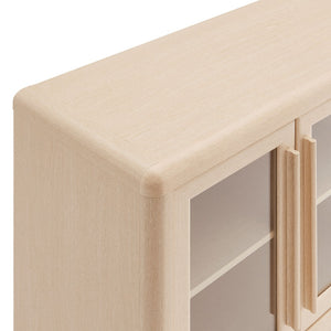 Modway Furniture Evren 4-Door Storage Cabinet – Modern Farmhouse Style with Glass Panels, Adjustable Shelves & More! EEI-7287-ASH