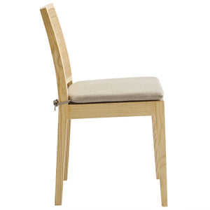 Modway Furniture Ovard Rattan Dining Chair - Stylish Solid Wood Frame, Comfortable Cushion, Modern Farmhouse Charm EEI-7288-NAT-BEI