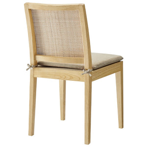 Modway Furniture Ovard Rattan Dining Chair - Stylish Solid Wood Frame, Comfortable Cushion, Modern Farmhouse Charm EEI-7288-NAT-BEI