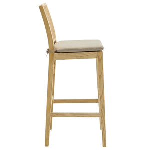 Modway Furniture Ovard Wood and Rattan Bar Stool – Coastal Farmhouse Style, Comfort, and Fully Assembled Convenience! EEI-7289-NAT-BEI