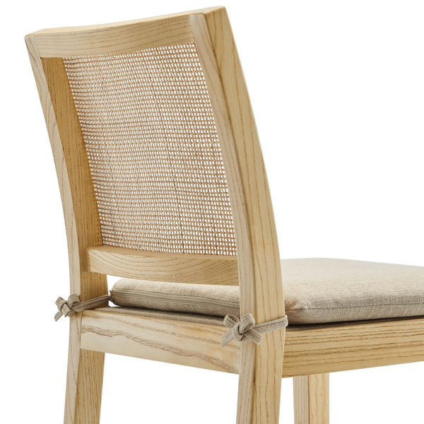 Modway Furniture Ovard Wood and Rattan Bar Stool – Coastal Farmhouse Style, Comfort, and Fully Assembled Convenience! EEI-7289-NAT-BEI