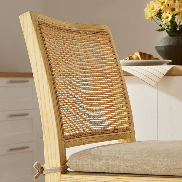 Modway Furniture Ovard Wood & Rattan Counter Stool - Stylish, Comfortable Seating for Kitchen & Dining Spaces EEI-7290-NAT-BEI