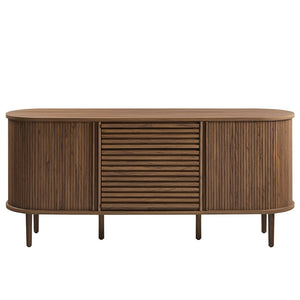 Modway Furniture Harlan Fluted Oval Sideboard Cabinet - Mid-Century Modern Storage Solution for Dining & Media Spaces EEI-7293-WAL