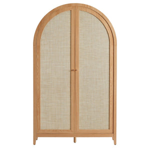 Modway Furniture Calista 79" Tall Wide Rattan Arched Storage Cabinet – Stylish & Functional Solution for Any Space Natural EEI-7294-NAT