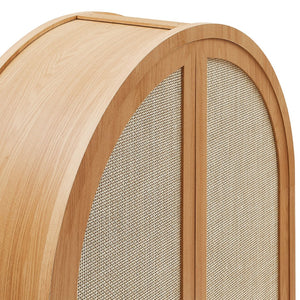 Modway Furniture Calista 79" Tall Wide Rattan Arched Storage Cabinet – Stylish & Functional Solution for Any Space Natural EEI-7294-NAT