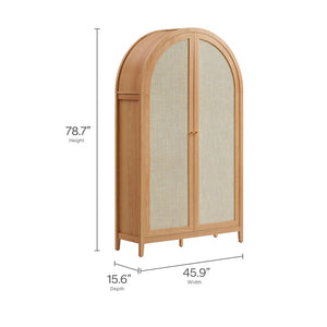 Modway Furniture Calista 79" Tall Wide Rattan Arched Storage Cabinet – Stylish & Functional Solution for Any Space Natural EEI-7294-NAT