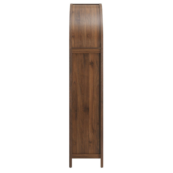 Modway Furniture Calista 79" Tall Wide Rattan Arched Storage Cabinet – Stylish & Functional Solution for Any Space Walnut EEI-7294-WAL