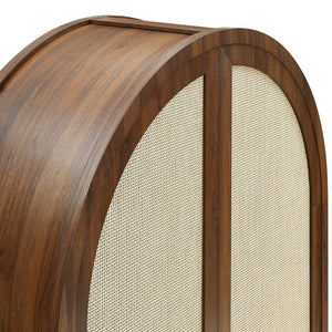 Modway Furniture Calista 79" Tall Wide Rattan Arched Storage Cabinet – Stylish & Functional Solution for Any Space Walnut EEI-7294-WAL