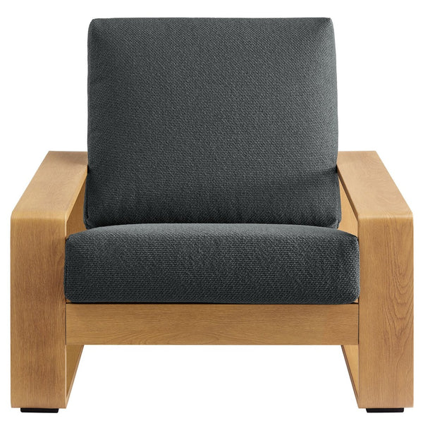 Modway Furniture Lirienne Outdoor Patio Armchair Set of 2 - Stylish Aluminum Frames with Plush Cushions for Comfort Charcoal Natural EEI-7305-CHA-NAT