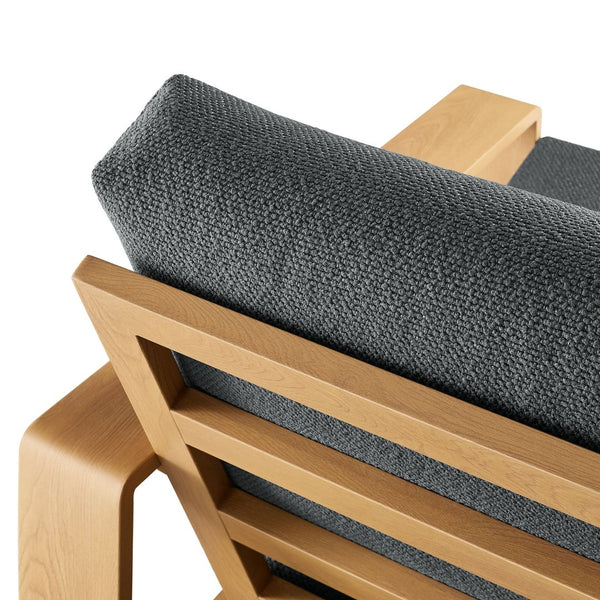 Modway Furniture Lirienne Outdoor Patio Armchair Set of 2 - Stylish Aluminum Frames with Plush Cushions for Comfort Charcoal Natural EEI-7305-CHA-NAT