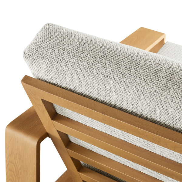 Modway Furniture Lirienne Outdoor Patio Armchair - Durable Aluminum Frame with Faux Wood Finish for Ultimate Comfort Ivory Natural EEI-7296-IVO-NAT