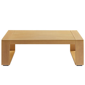 Modway Furniture Lirienne Outdoor Coffee Table - Durable Aluminum with Faux Wood Finish for Stylish Patio Living EEI-7299-NAT